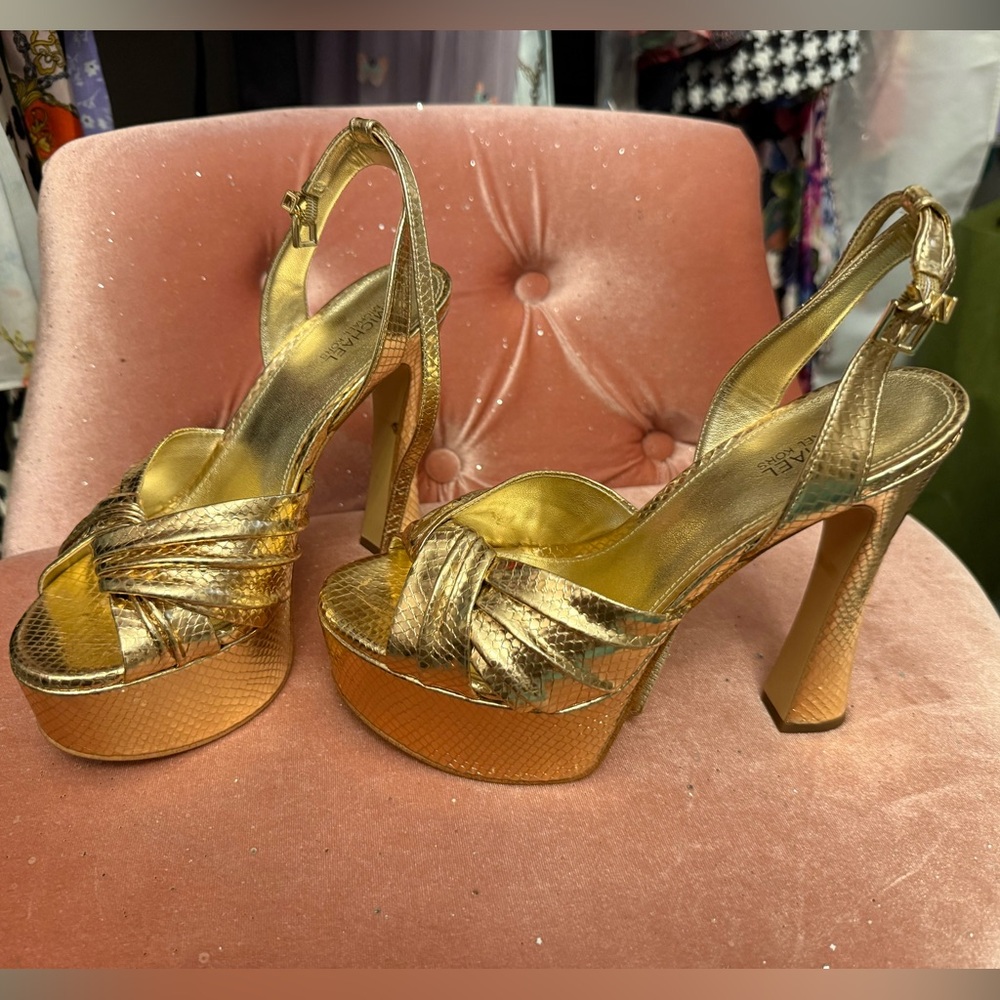 Michael Kors Gold Platform Heels
